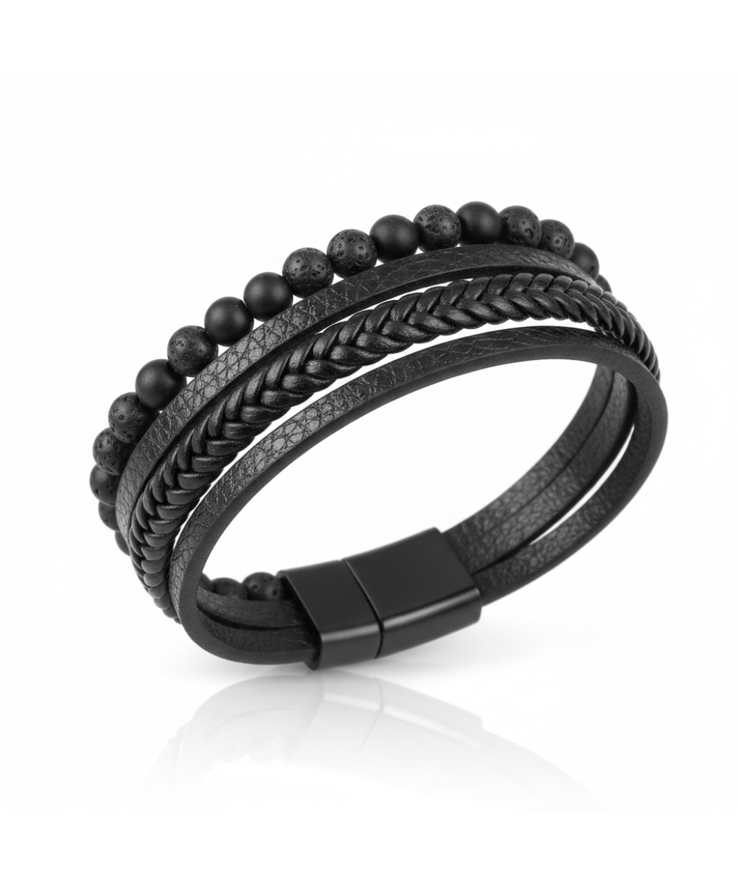 Fashion Beads Leather Bracelet Men